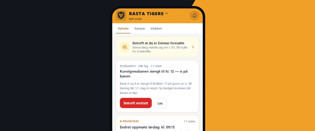 Klubbapp i Unitrice