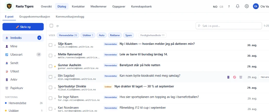 Dialog i Unitrice